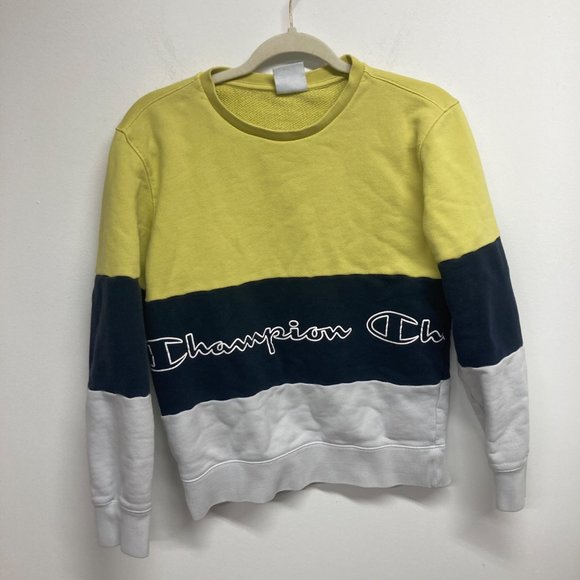 Champion Spellout color block sweater medium - Picture 1 of 8